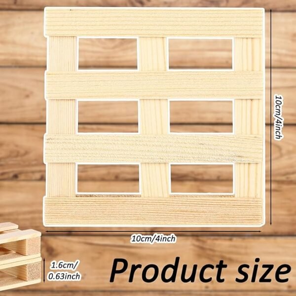 Tioncy 18 Pcs Mini Wooden Pallets Wood Pallet Coasters Crafts Rustic Square Bar Coasters for Hot Cold Beverage Drink Wine Beer Table Protection, 4" x 4" x 0.6" - Image 3
