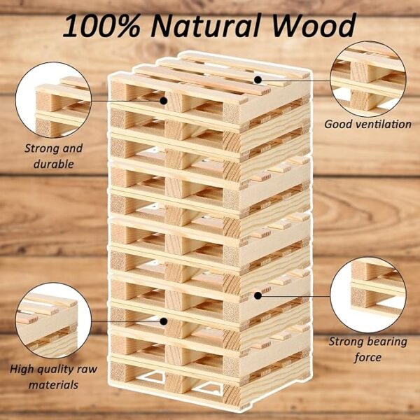Tioncy 18 Pcs Mini Wooden Pallets Wood Pallet Coasters Crafts Rustic Square Bar Coasters for Hot Cold Beverage Drink Wine Beer Table Protection, 4" x 4" x 0.6" - Image 2