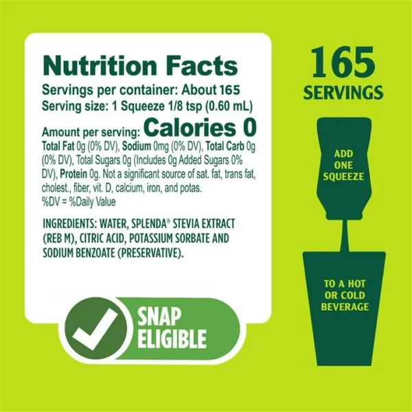 Splenda ZERO Stevia Liquid Zero Calorie Sweetener, 3.38 fl oz - Image 2